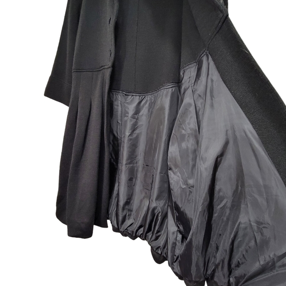 Lisa International Black Button Down Wool Blend 1/2 Sleeve Coat - Picture 7 of 14